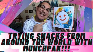 ANDY EATS: Trying Snacks From Around The World | MunchPak BRINGS THE SNACK GAME WITH SO MANY SNACKS!