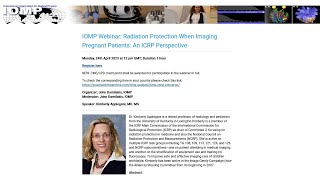 IOMP Webinar: Radiation Protection When Imaging Pregnant Patients: An ICRP Perspective