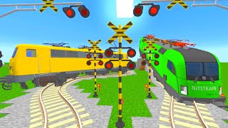 railway railroad crossing trains Minecraft 【踏切アニメ】