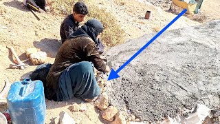 "Non-stop effort: finishing the work of cementing the roof and building the area around the cave"