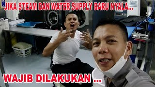 Steam dan Water supply baru nyala..?? wajib dilakukan discharging sebelum mesin digunakan #laundry