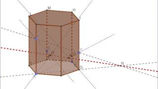 Řez šestibokého hranolu rovinou XYZ