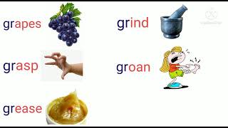 gr words / Consonant blends / Initial blends gr words  / Learn Phonics for Kids / Vowel for kids