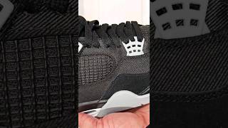 AIR JORDAN 4 "BLACK CANVAS" QUALITY CHECK ✅🔥👟😩 #shorts #sneakershorts *#viral #jordan