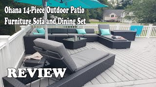 Ohana 14-Piece Outdoor Patio Furniture Sofa and Dining Set - Review 2019