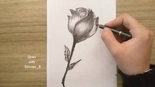 How to draw a rose 🌷 in 7 minutes