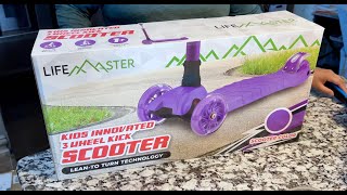 Life Master 3 Wheel Kick Scooter Unboxing Guest Starring Weenie Dogs