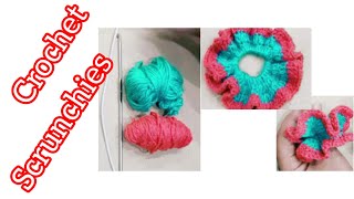 crochet scrunchies hair band, crochet scrunchies tutorial #youtubevideo