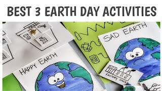 Best 3 Earth Day Activities | Happy Earth Sad Earth Sorting  Activity | Recycle Kids Tracing