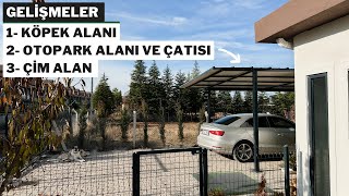 Çelik Villada Yaşam | Çim Alan - Köpek Alanı ve Otopark Araç Çatısı