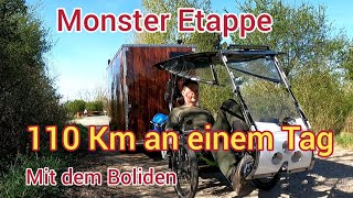 110 Km Etappe mit Monster Wohnwagen