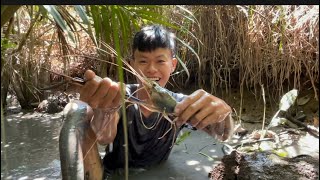 Một ngày mò tôm của mấy cậu cháu thật vui và cái kết!