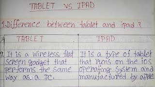 Difference between tablet and ipad|tablet vs iPad|टैबलेट और आईपैड के बीच अंतर|ipad vs tablet inhindi