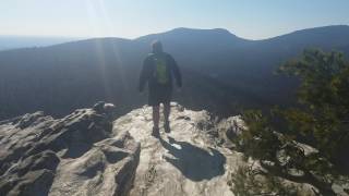 Walking on top of hanging rock