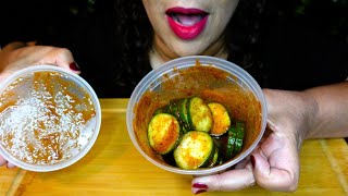 ASMR Cucumber with Chamoy and Tajin | First Time | Eating Sounds | No Talking | Crunchy Sounds