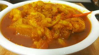 fulkopi alu chingrir rosa। cauliflower recipe with prawn। rannabati fulcopi recipe। chingrir tarkari