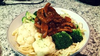 15min Dinner meal |Beef strips and Spaghetti with cauliflower & Broccoli Side