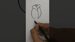 Draw a rose bud quick and easy #drawing