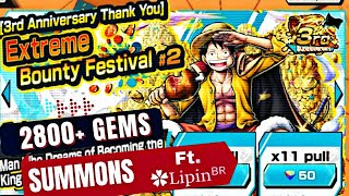 Metendo 2800+ Dimas em summons no novo Luffy Ex! O Mais brabo do game!  Deu a louca na bandai?!