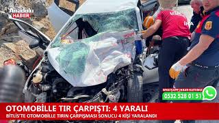 Otomobille tır çarpıştı: 4 yaralı