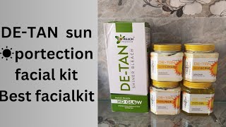 DE-Tan facial kit with De- Tan shiner bleach| HD glow| review