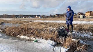 Заход и выход, последний лёд Белгородское водохранилище.