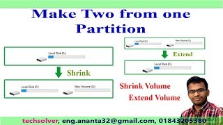 How to make hard disk partition after windows setup || How to Shrink or extend a volume