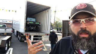 Unloading load of John Deere gator in Hicksville , ny with the joker