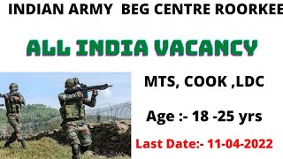 BEG Centre Roorkee MTS Recruitment 2022 Form | Group C Bharti 202#