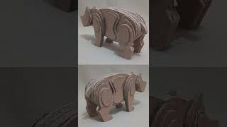 DIY Hippopotamus Using Cardboard  #diy #usingcardboard #recycle #craft  #miniature #hippo