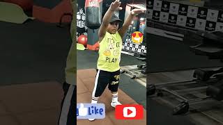 Baby workout at gym 💪 Smart gym boy 😍#viral #gym #motivation #youtube #fitness #kids