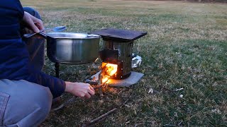 Cooking on the rocket stove