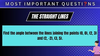 Find the angle between the lines joining the points (0, 0), (2, 3) and (2, −2), (3, 5).