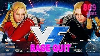 SFV - Karin Rage Quitters (Fovean_Warrior 869 Wins & Others) - 60fps ✔