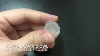 Cute!!natural crystal quartz owl