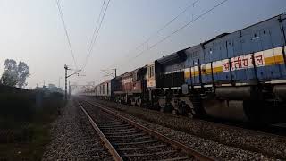 Blazing SPJ WDP4D + DEAD WDM3A with Archana Express