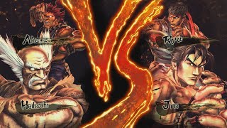 Street Fighter X Tekken - Heihachi/Akuma Vs Jin/Ryu (HARDEST)