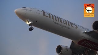 Adelaide Airport Plane spotting l Massive Emirates 777 Qantas sunset australia