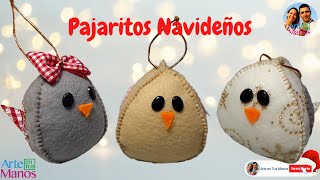 🔴Cómo Hacer ESFERAS PAJARITOS NAVIDEÑOS En Fieltro, Fácil con Arte en Tus Manos