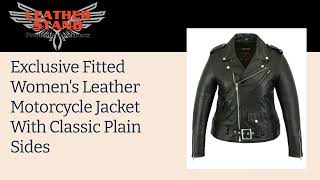 Exclusive Fitted Women's Leather Motorcycle Jacket With Classic Plain Sides