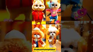 Cat v/s dogs dance compeitation 😂 patli kamar 😍🤓 #cat #dancingcat #catvideos #youtubeshorts #funny