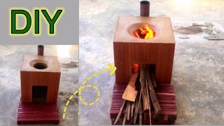 Build your own simple smoke-free wood stove from brick and cement at home