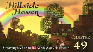 Minecraft HILLSIDE HAVEN | Ch. 49 | Stained Glass & Folding Tables