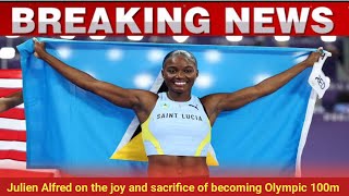 Julien Alfred on the joy and sacrifice of becoming Olympic 100m champion. Olympic Top News.2024.