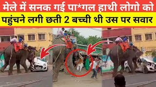 मेले में सनक गई पा*गल हाथी लोगो को पहुंचने लगी छती 2 बच्ची थी उस पर सवार आखिर क्या है सच्चाई