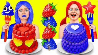 Red Food vs Blue Food Challenge | Eating One Color Sweets by RATATA POWER