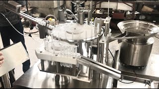 Automatic plastic syringe filling plugging machine