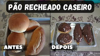 Receita 27 - fiz este pão recheado com chocolate e coco e não compro mais na padaria