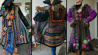 Attractively Beautiful Top Demanding crochet / knitting Cardigan / long coats/ upper pattern designs