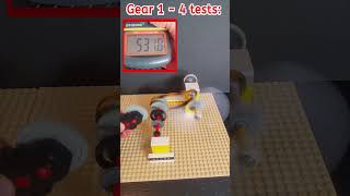 Lego Gear 1 - 4 Tests, great Sound and RPM #lego #motor #speed #test #rpm